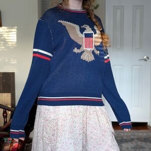 Vintage Wool Repage Sweater ~ 1980s Preppy Americana!